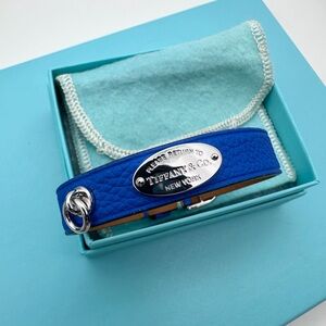 Tiffany & Co. New cobalt (dark blue) Leather Narrow Bracelet L/XL